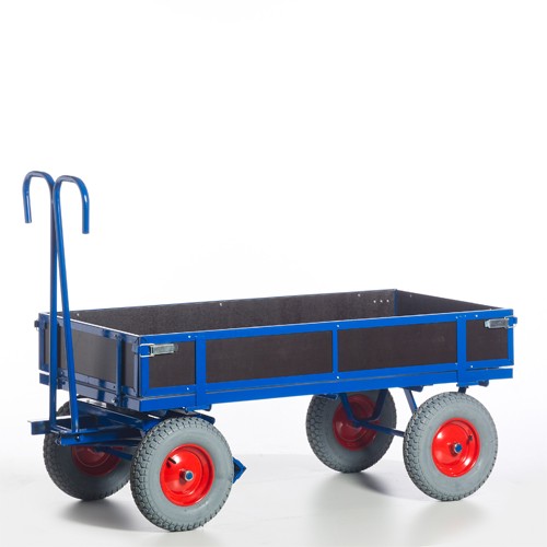 In 4 Abmessungen und 2 Varianten Rollcart Handpritschenwagen mit Holzbordwänden 