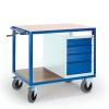 Höhenverstellbarer Tischwagen mit Schubladenschrank